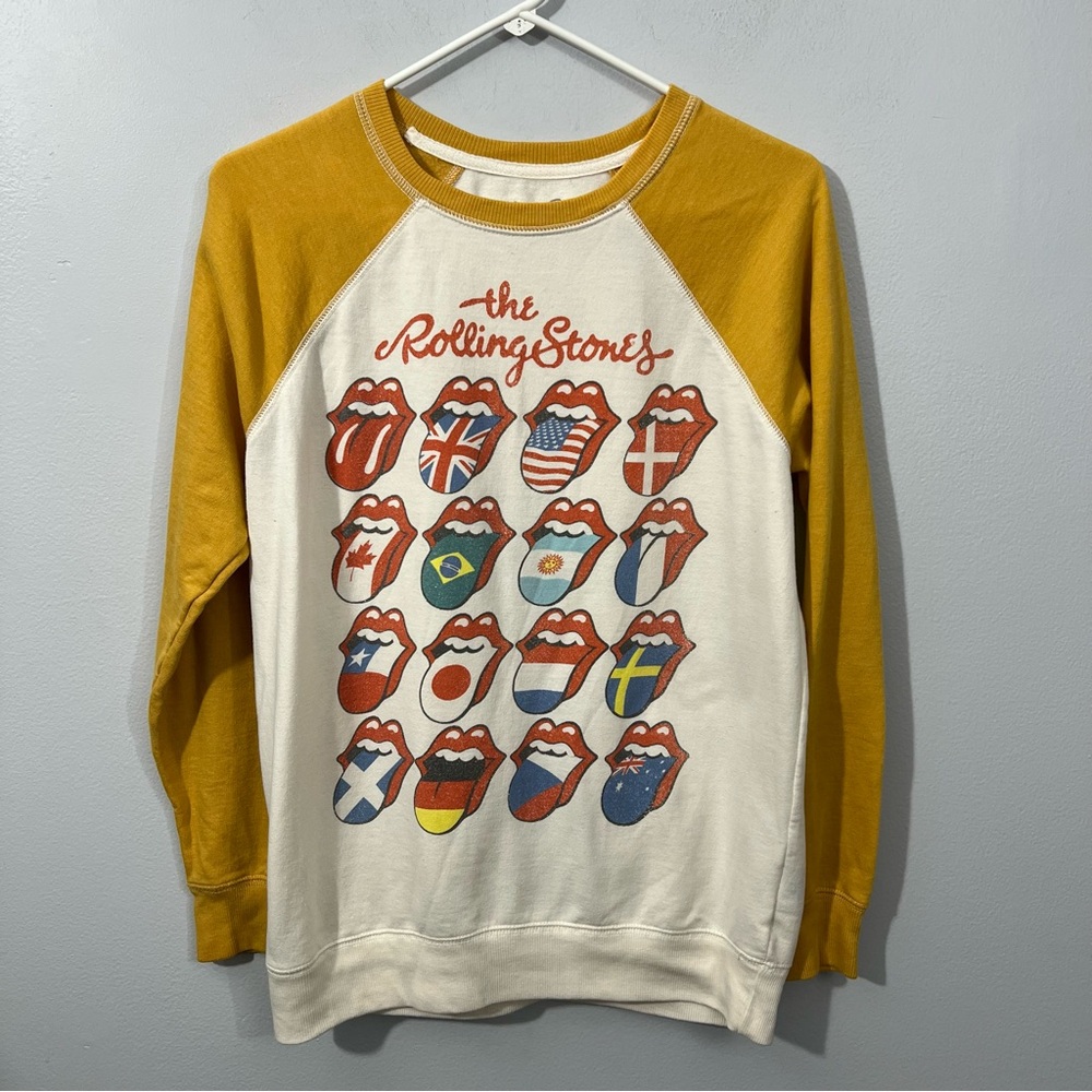American Eagle Outfitters Mustard and Cream Sweatshirt